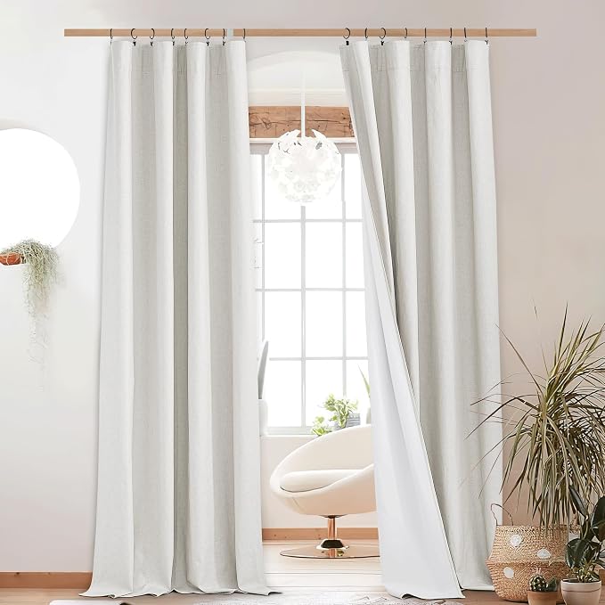 NICETOWN 100% Absolutely Blackout Linen Curtains - Image 9