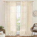 95 Inch Long Semi Sheer Linen Curtains by LAMIT