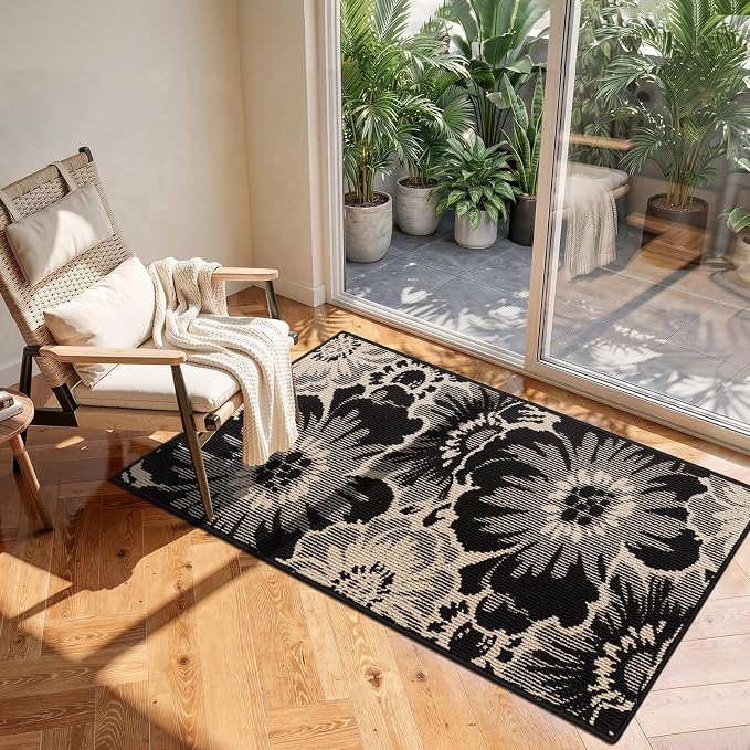 Findosom Hallway Runner Rug 2x4, Non Slip High-Low Textured Floral Washable - Image 8