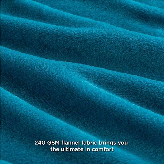 Bedsure GentleSoft Fleece Blankets Queen Size Teal - Image 4