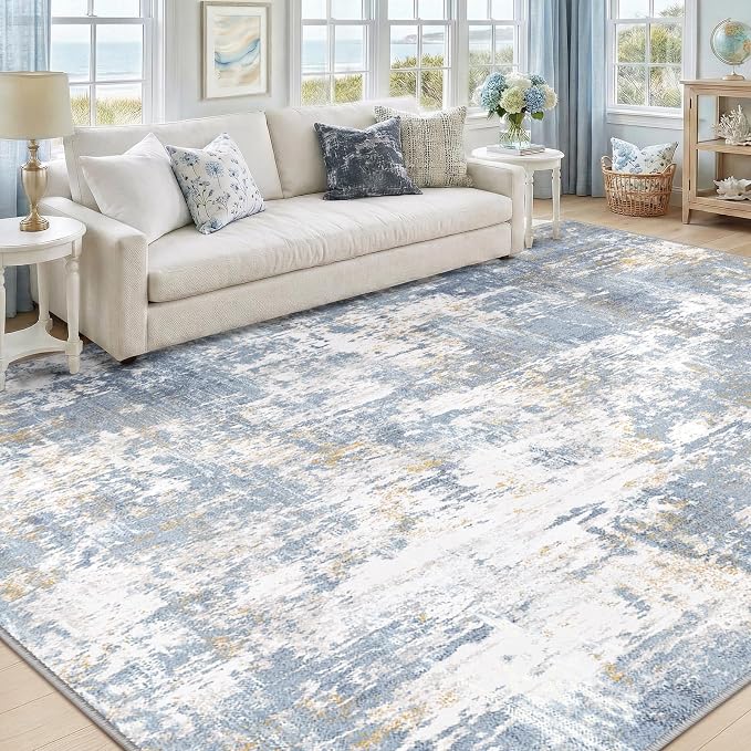 RELEANY Washable 9'x12' Abstract Area Rug - Image 9