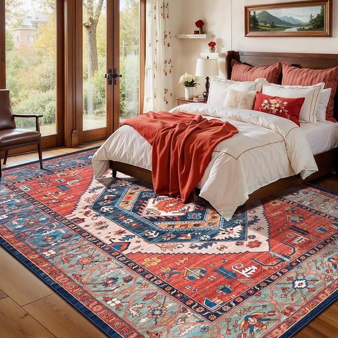SERISSA 5x7 Washable Non Slip Boho Area Rug - Image 3