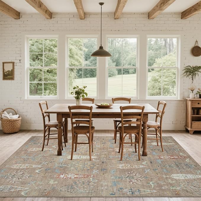 Washable Rugs 8x10 Area Rugs for Living Room, Dining Room-Large Ultra Soft Faux - Image 7