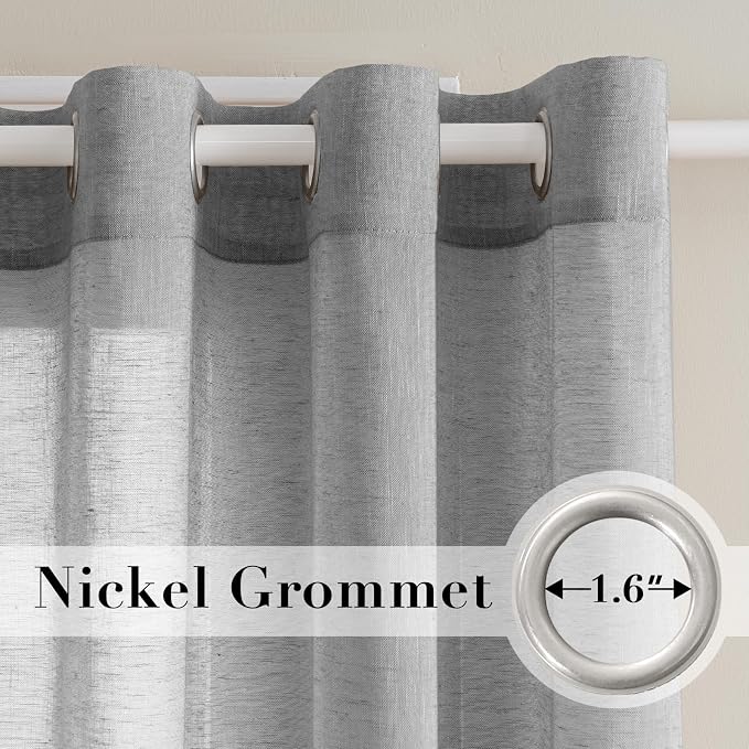 H.VERSAILTEX Linen Curtains 90 inches Long Linen Curtains/Natural Linen Blended - Image 2