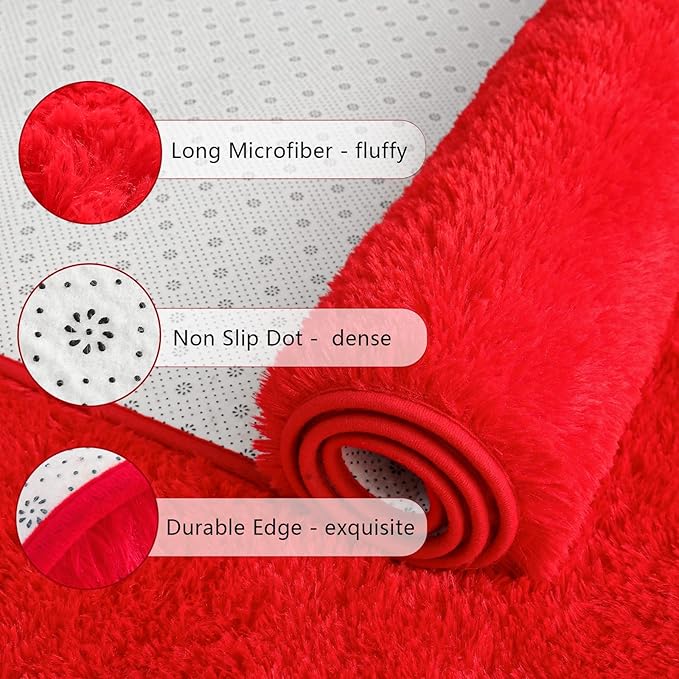 Chicrug Soft Area Rugs for Bedroom Living Room Plush Fluffy Rug 9x12 | Shag - Image 6