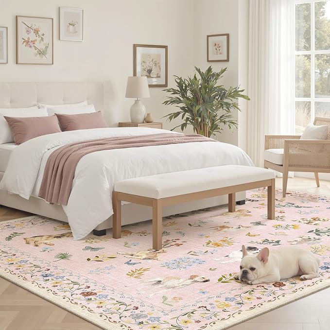 Soalmost Dog 5x7 Pink Area Rugs - Image 3