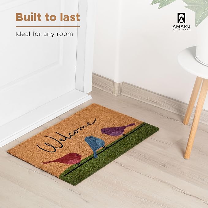 Coir Welcome Mat, Colorful Birds, 17 x 29 in | 100% Natural Coir, Anti-Shedding - Image 5