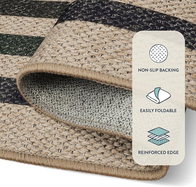 Lahome Modern Geometric Easy Jute Rug, 4x6 Washable Indoor Outdoor Rug | - Image 5