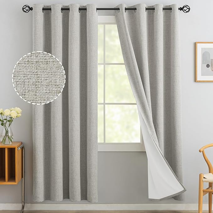 Yakamok Oatmeal Linen Textured Curtains 72 Inches Long by Yakamok