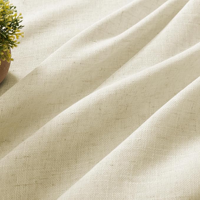 Joydeco Linen Curtains 90 Inch Length 2 Panel Sets, Light Filtering Curtains - Image 2