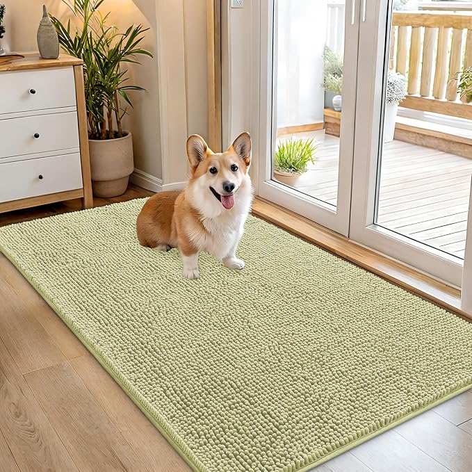OLANLY Dog Door Mat for Muddy Paws 54x32, Super Absorbent Chenille Mud Mat | by OLANLY