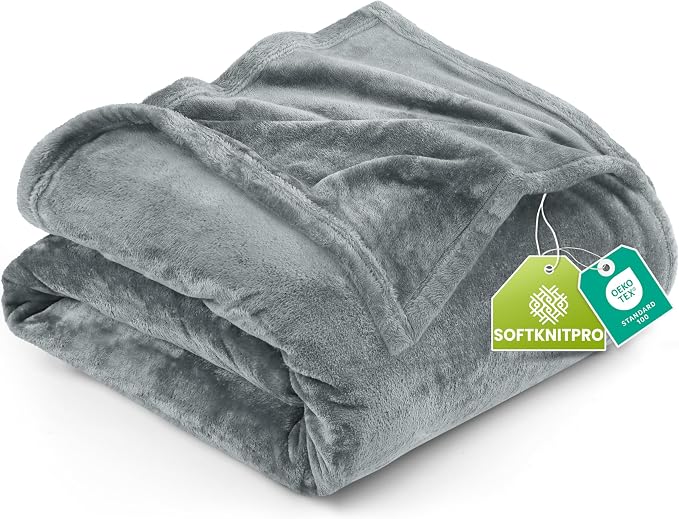 Utopia Bedding Soft Fleece Bed Blanket Twin Size Ash Grey | Microfiber Plush by UTOPIABEDDING