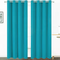 Teal Thermal Blackout Curtains/52 x 95 Inch/Set of 2 Panels Room Darkening by Lemomo