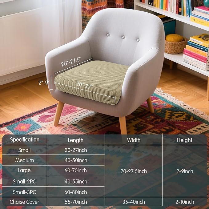 Hokway Couch Cushion Covers Stretch Cushion Covers Sofa Seat Cushion Slipcover - Image 3