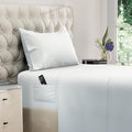 DREAMCARE Twin XL Sheet Sets – 3pcs Cooling Sheets – up to 15” Deep Pocket Twin XL Sheets Set – Hotel Luxury Sheets & Pillowcases – Superior Softness 100% Fine Microfiber with Side Pocket – White