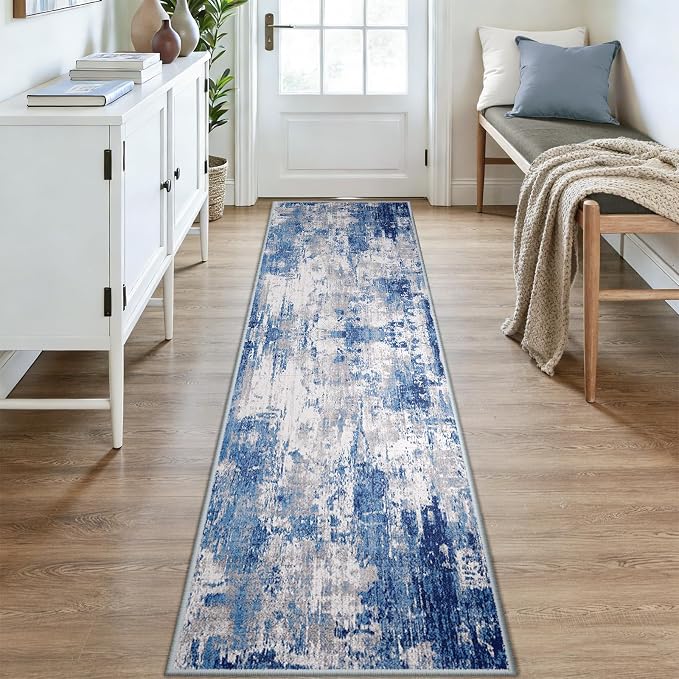 RELEANY Washable Runner 2'x9' Abstract Area Rug - Image 8