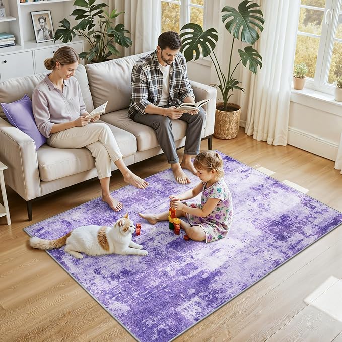 RELEANY Washable 4'x6' Abstract Area Rug - Image 2