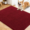 OLANLY Dog Door Mat for Muddy Paws 40x32, Super Absorbent Chenille Mud Mat | Red by OLANLY