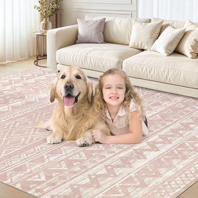 cotiled 6x9 Area Rugs for Living Room: Boho Washable Rug for Dining Room | - Image 9