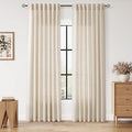Linen Curtains 84 Inch Length 2 Panels Set by Nanspring
