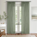 Sage Green Pinch Pleated Linen Light Filtering Curtains 80 Inches Long | Semi by Twodrapes