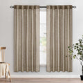 MIULEE Taupe Grey Linen Curtains 52x72 Inch Length 2 Panels by MIULEE