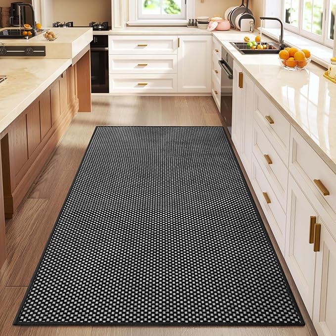 3x5 ft Area Rug Entryway Runner Kitchen Rugs Non Slip Washable Black | Boho - Image 3
