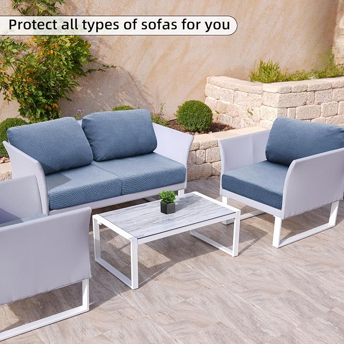 8PCS Patio Cushion Covers.Patio Furniture Couch SeatSlipcovers | Washable - Image 4
