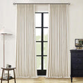 Cream Beige Linen Blackout Curtains Pinch Pleated 102 Inches Long | Memory Shape by Twodrapes