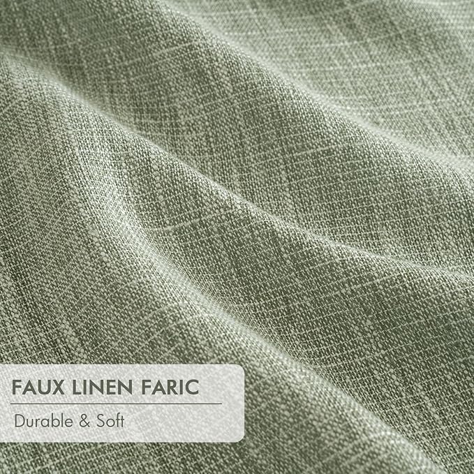 MIULEE Sage Green Pinch Pleated 100% Blackout Linen Curtains 40x96 Inches | - Image 6