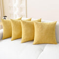 CaliTime Decorative Couch Throw Pillow Covers 18 X 18 Inches Gold | Pack of 4 by CaliTime