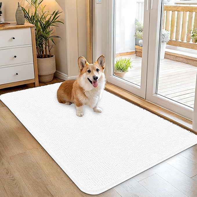 OLANLY Dog Door Mat for Muddy Paws 45x27, Super Absorbent Chenille Mud Mat | by OLANLY
