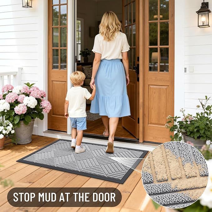 OLANLY Front Door Mat Outside Entrance 47x32, Waterproof Heavy-Duty Doormat | - Image 7