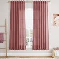 Canyon Rose Linen Curtains for Living Room 63 Inches Long 2 Panel Set Light by Nanspring