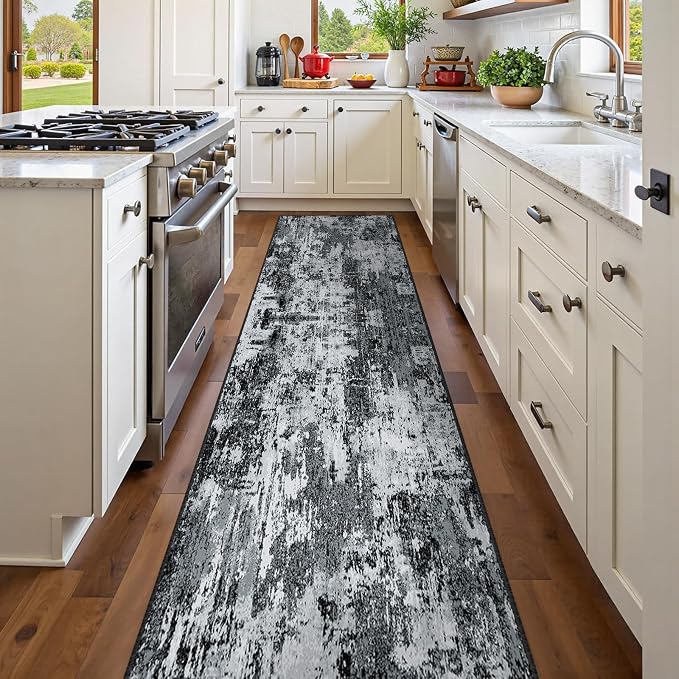 RELEANY Washable Runner 2'x8' Abstract Area Rug - Image 3