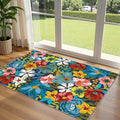 3x5 Flower Entry Rug, Washable Indoor Outdoor Mats by Othilic