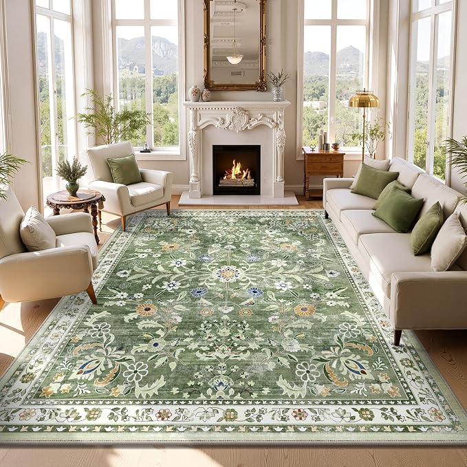 Yamaziot 8x10 Washable Area Rug by Yamaziot
