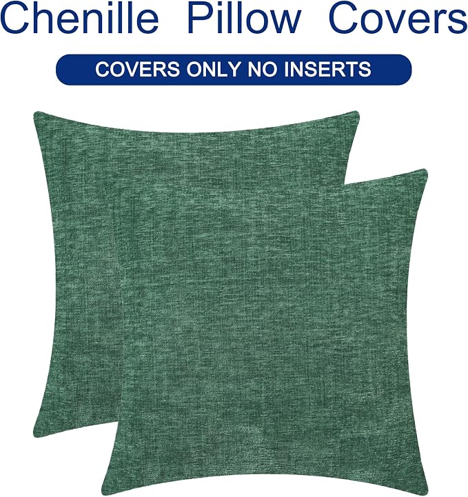 CaliTime Decorative Couch Throw Pillow Covers 24 X 24 Inches Dark Green | Pack - Image 6