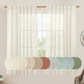 60 Inch Wide Linen Curtains for Bedroom Semi Sheer Panels 60 x 63 Inch by LAMIT