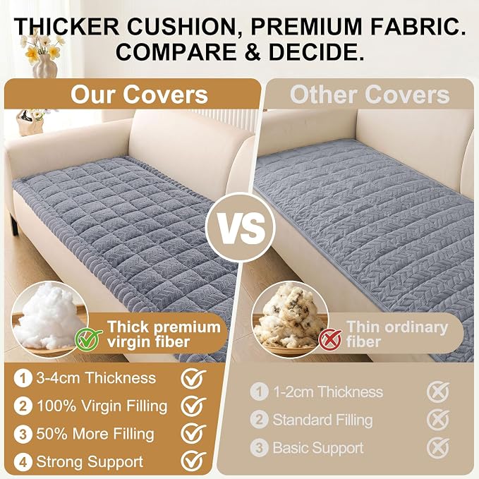 Smiry Couch Cover for Dogs, Non Slip Fuzzy Pet Sofa Covers Washable | Sofa - Image 4