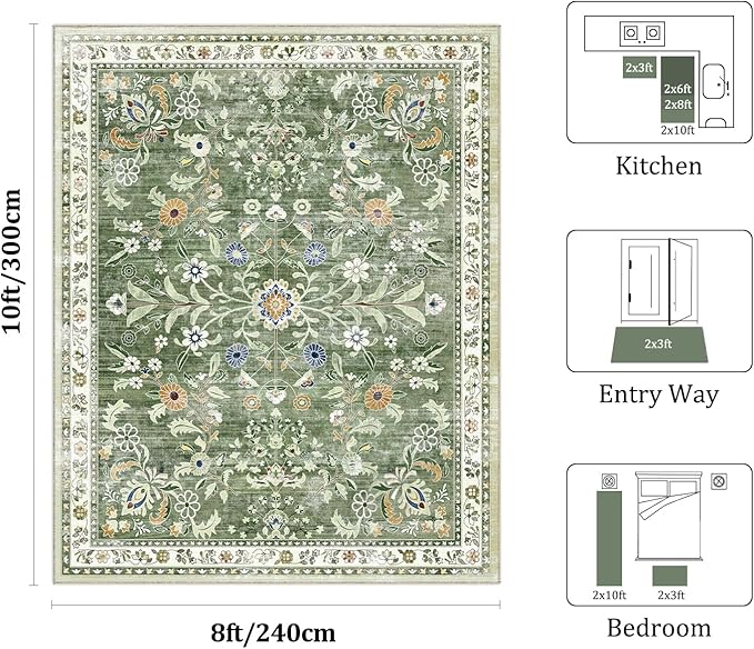 Yamaziot 8x10 Washable Area Rug - Image 2