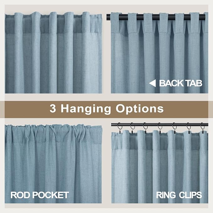 Light Blue Curtains 63 Inch Length - Image 5