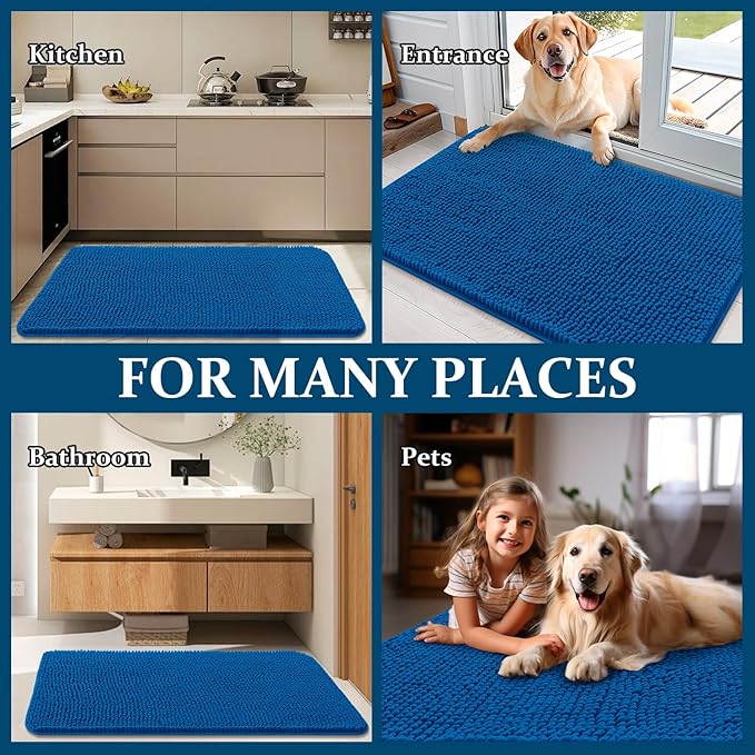 OLANLY Dog Door Mat for Muddy Paws 34x21, Super Absorbent Chenille Mud Mat | - Image 8
