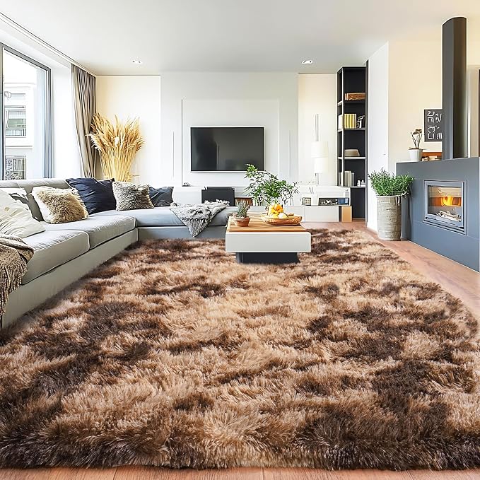 Large Area Rug for Living Room 10x14, Fluffy Shag Rug by PIONBLANK