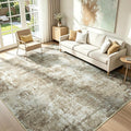 Rugflix 8x10 Area Rugs for Living Room, Washable Brown Large Rug | Machine by RugflixAreaRugs