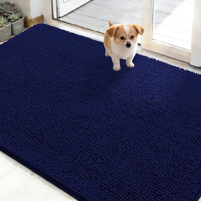 OLANLY Dog Door Mat for Muddy Paws 48x30, Super Absorbent Chenille Mud Mat | by OLANLY