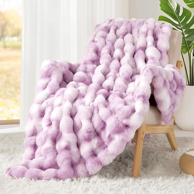 Luxury 1000GSM Faux Rabbit Fur Throw Blanket - Image 7