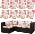 8Pcs Outdoor Cushion Covers, Elastic Patio Cushion Covers | Washable, by dreahoteztil