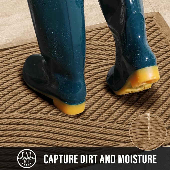 Sturdy Front Door Mat, Absorbent Muddy Dirt Resist Welcome Door Mats Outdoor - Image 6