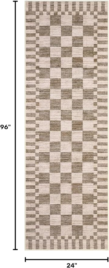 GarveeHome 2x8 Checkered Kitchen Runner Rug - Image 2